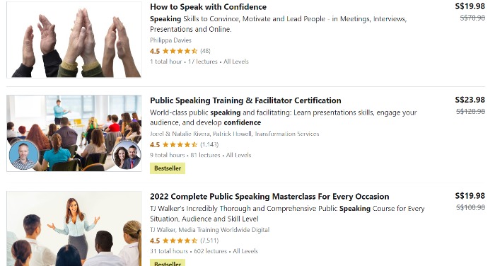 speak confidence courses on Udemy