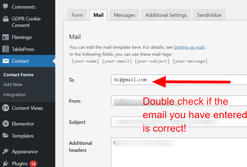 double check your to email in cf7 settings